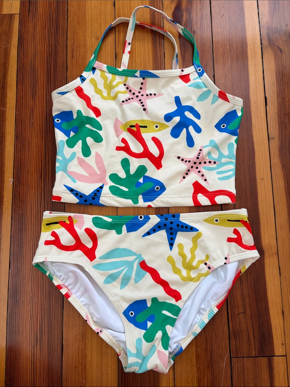 Hanna Anderson Kids Two-Piece Tankini Swim Set - Multicolor Sea Life Print